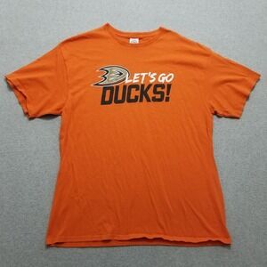 Anaheim Ducks Shirt Mens XL Orange Short Sleeve‎ Hockey Delta